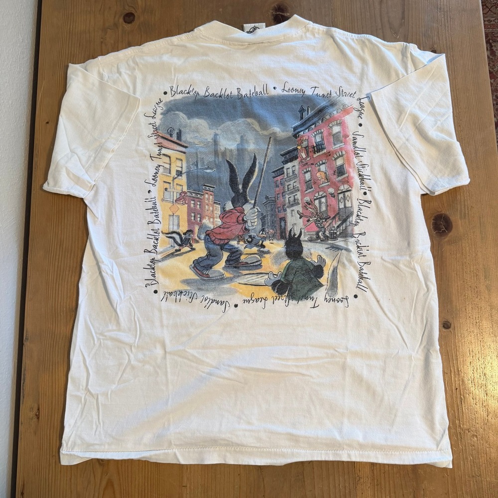 Vintage Looney Tunes Stickball Shirt Size XL Acme Clothing Bugs Bunny Cartoons